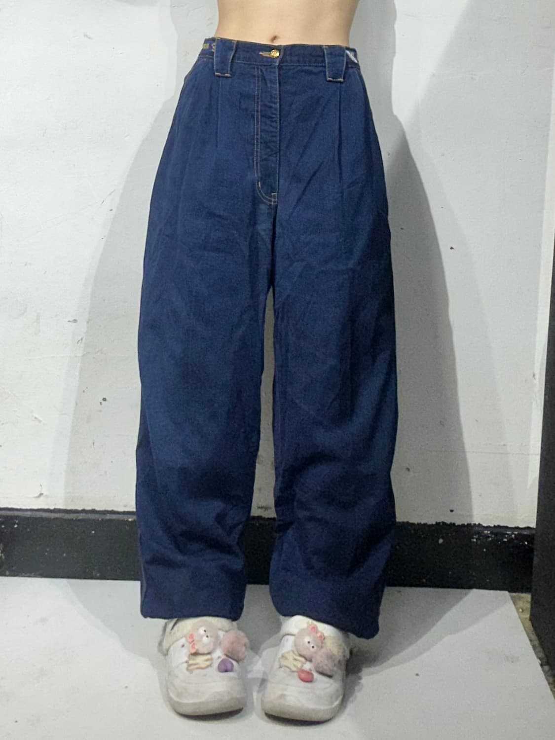 90s 일본 빈티지 진청 hardy 자수 와이드 힙합 데님 팬츠 청바지  상품이미지3