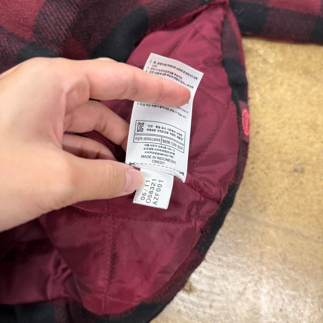 아디다스 버건디 체크 자켓 85 상품이미지7