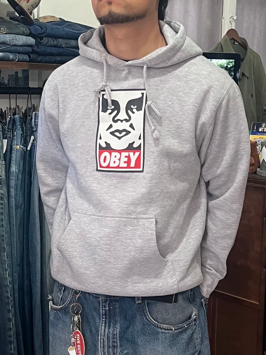 오베이 그레이 후드 M 상품이미지1