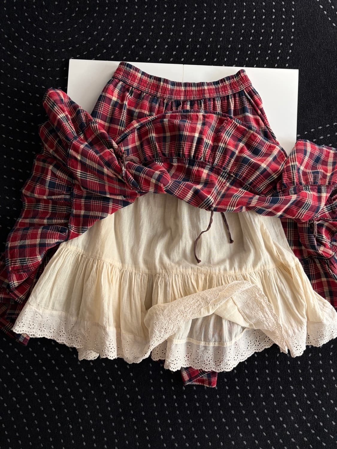 layered check patterned skirt 상품이미지7