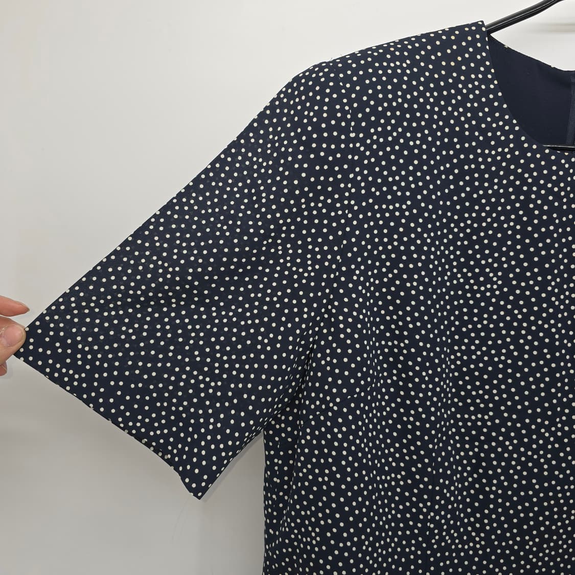 일본 빈티지 블랙 잔도트 반팔 블라우스 상품이미지3