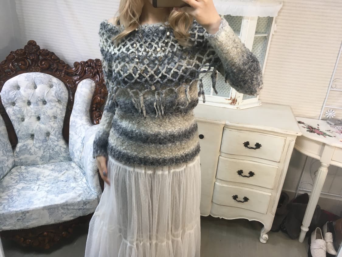 빈티지 히피페어리 그런지 글리터 니트 상품이미지2