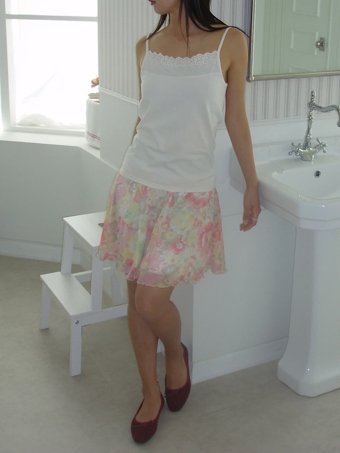 Flower Chiffon mini skirt 상품이미지1