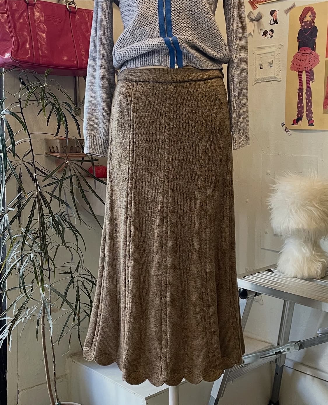 베이지 니트 롱 스커트 [무배] 상품이미지2