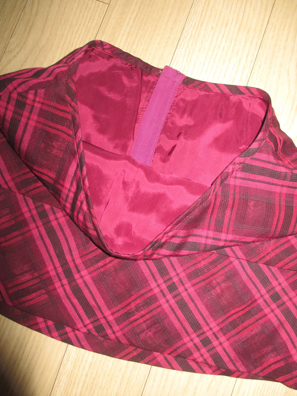 핫핑크 체크 플리츠 미니스커트 상품이미지3