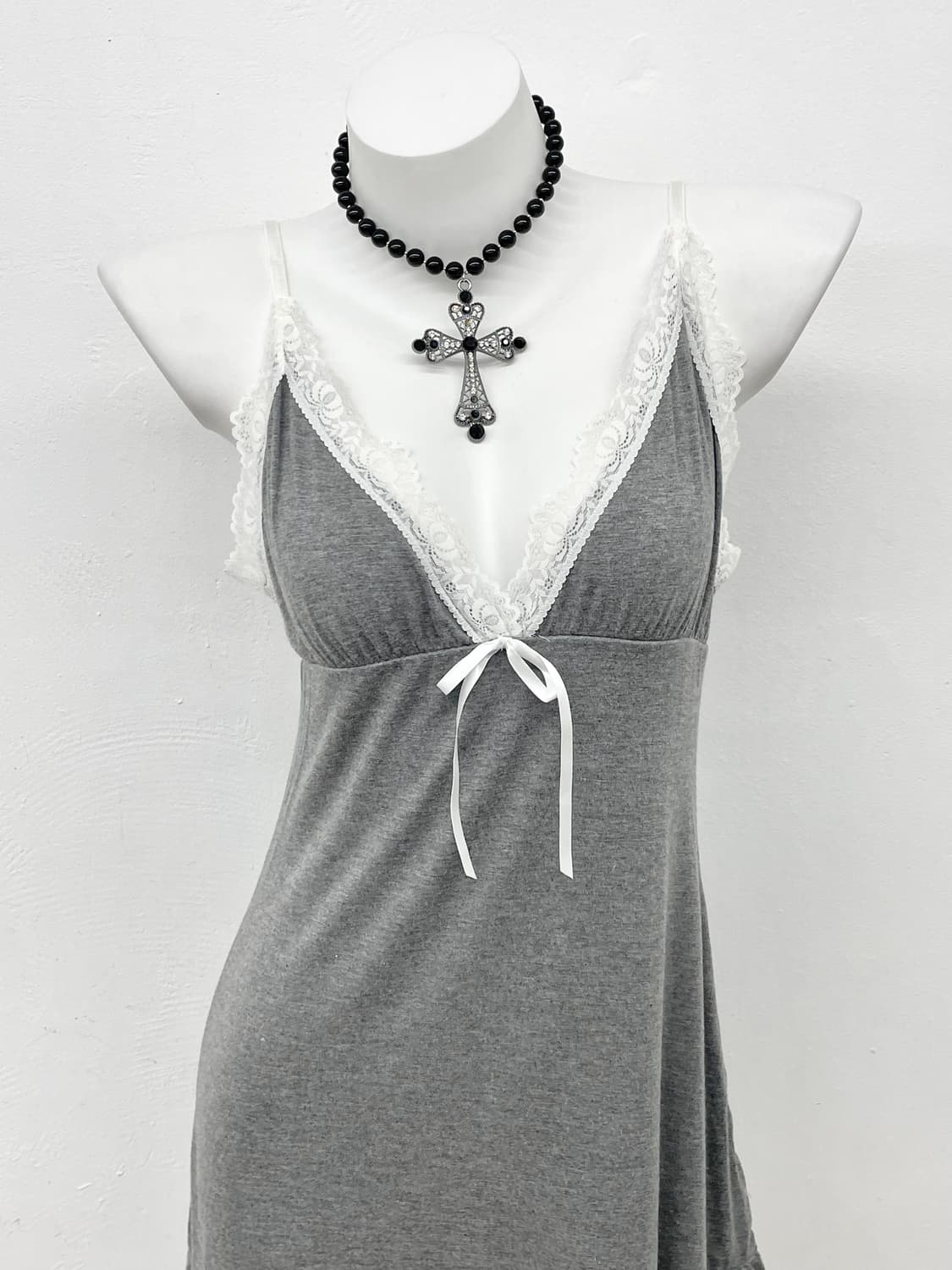 그레이 코지 레이스 슬립 상품이미지2