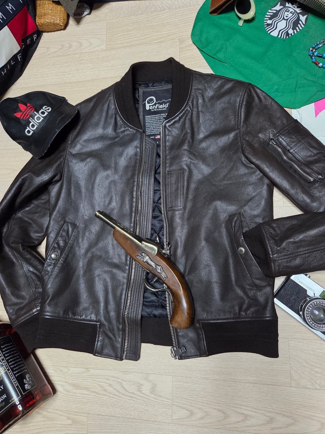 PEN FIELD 염소가죽 레더자켓 봄버 라이더 바이크 고트  가죽자켓  상품이미지2
