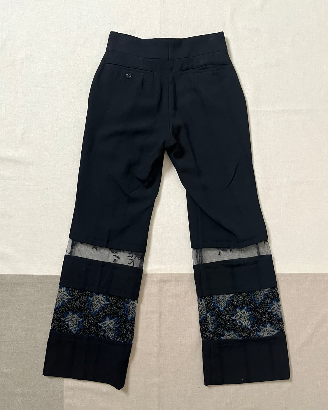 꼼데가르송 01aw beyond taboo 플로럴 시스루패널 팬츠 상품이미지2