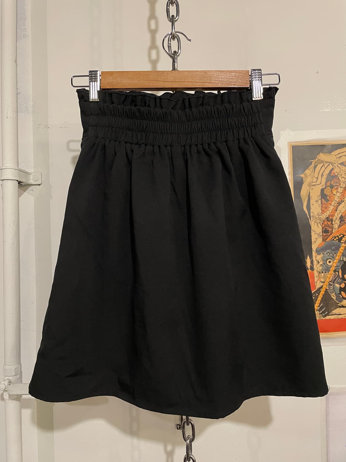 mars 마즈 하트 버클 스트랩 블랙 미디 스커트 펑크 지뢰계 갸루 상품이미지3