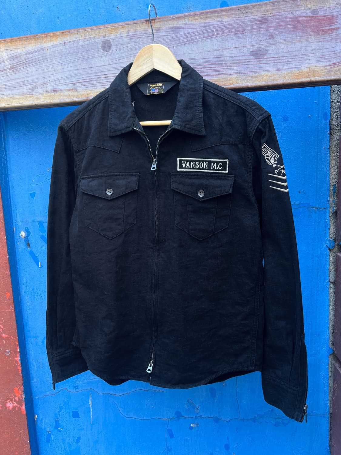 Vanson Leather Shirt Zip up Jacket 상품이미지3