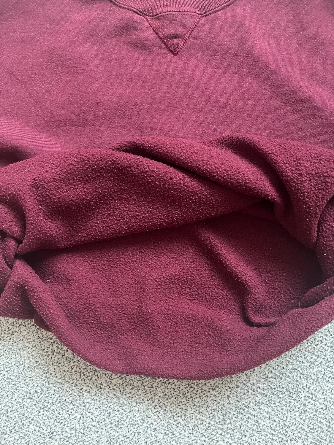 90s US 메이드 러셀 애슬레틱 스웻셔츠 버건디 XL 상품이미지5