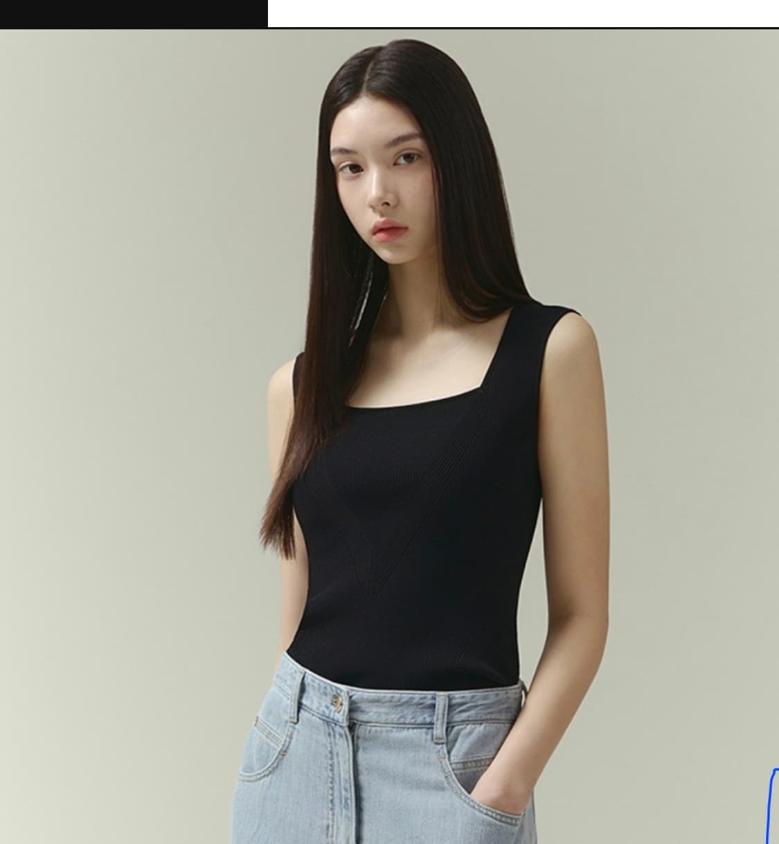 55)잇미샤 스퀘어라인 니트탑 ITP3BPO730 상품이미지1