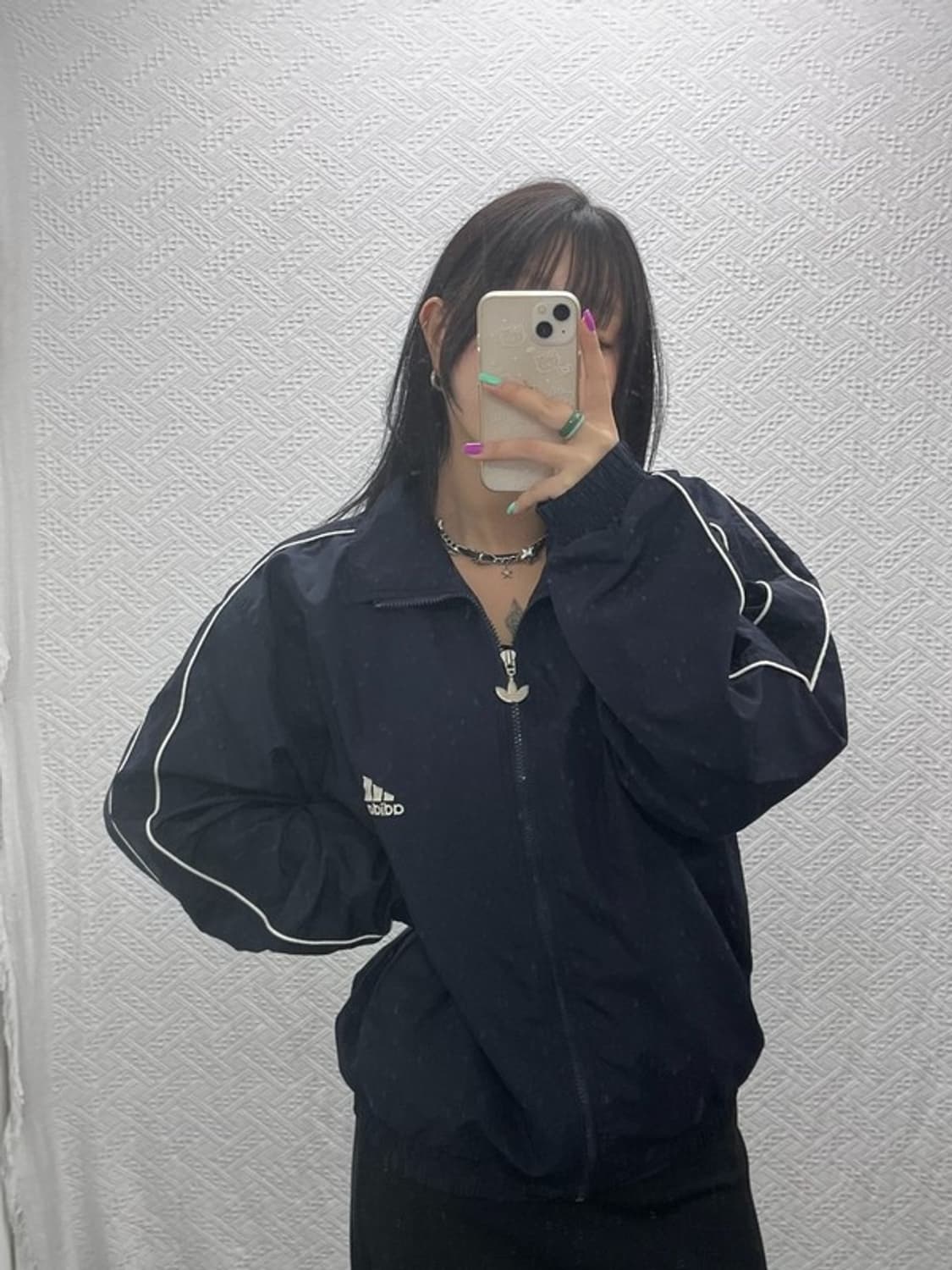 아디다스 올드스쿨 백로고 사이드라인 바람막이 자켓 M C07079 상품이미지1