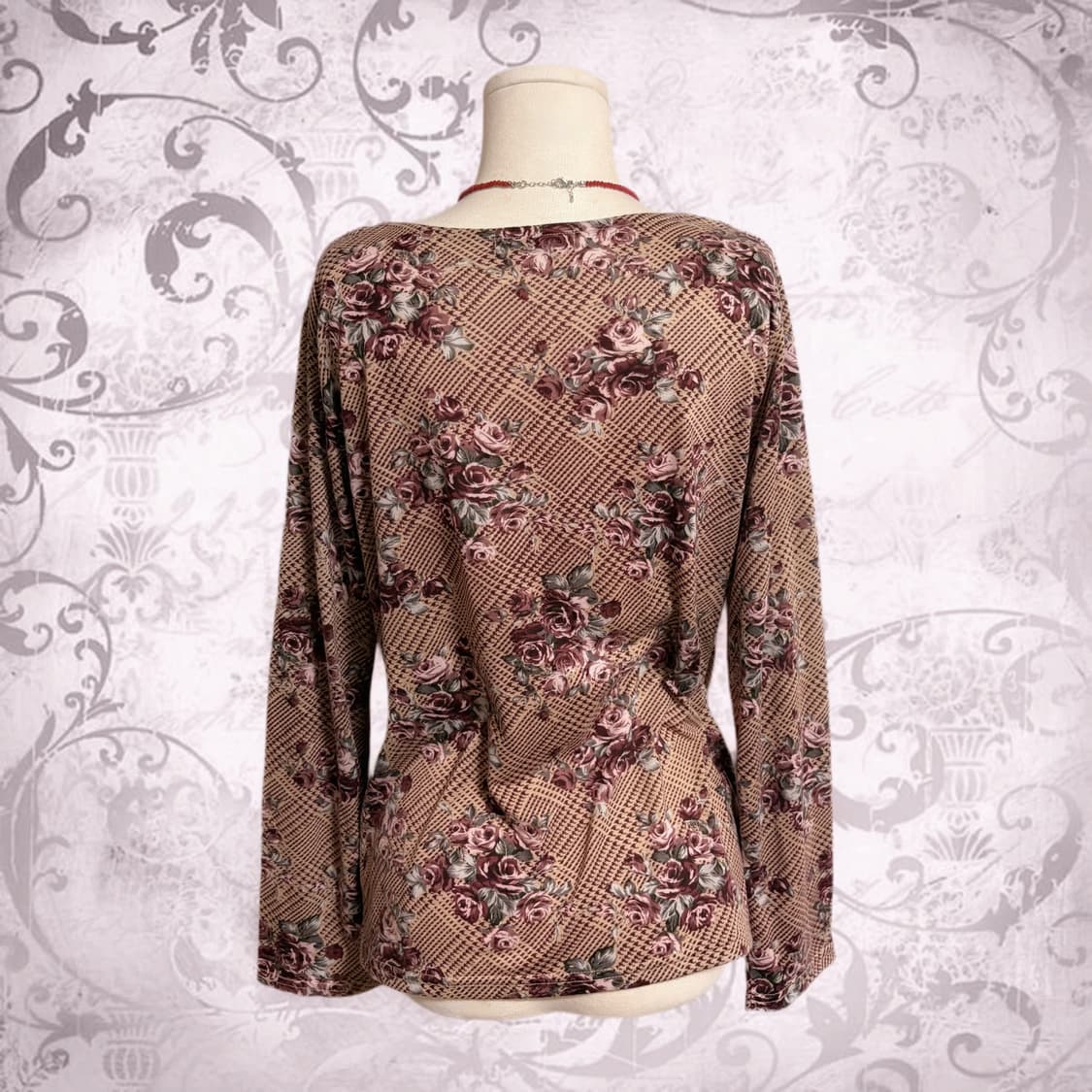 로사체리 오리엔탈 핀터깔 레이스 디테일 스퀘어넥 오프숄더 셔링티 상품이미지3