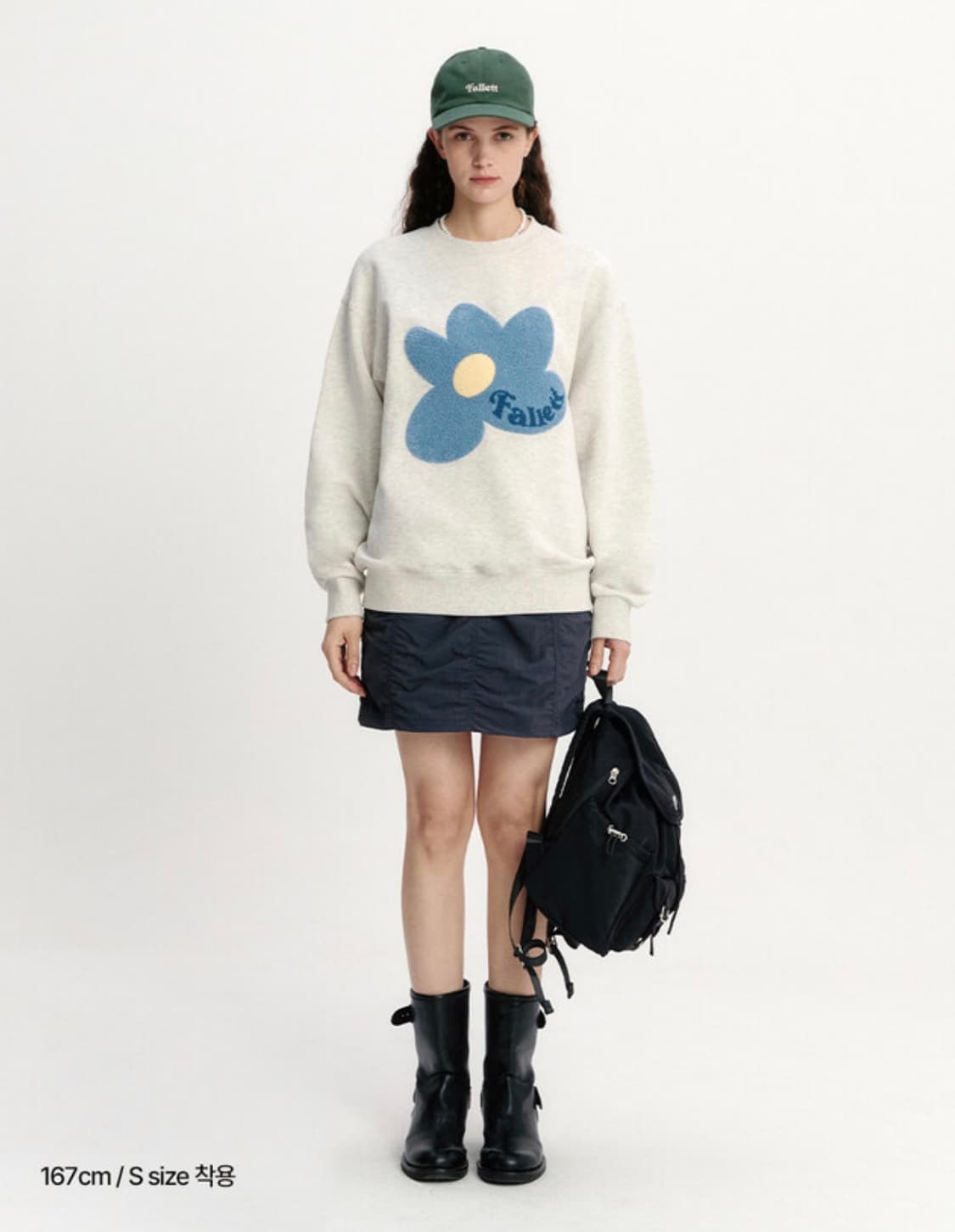 M) 팔렛 부클 플라워 맨투맨 오트밀 상품이미지1