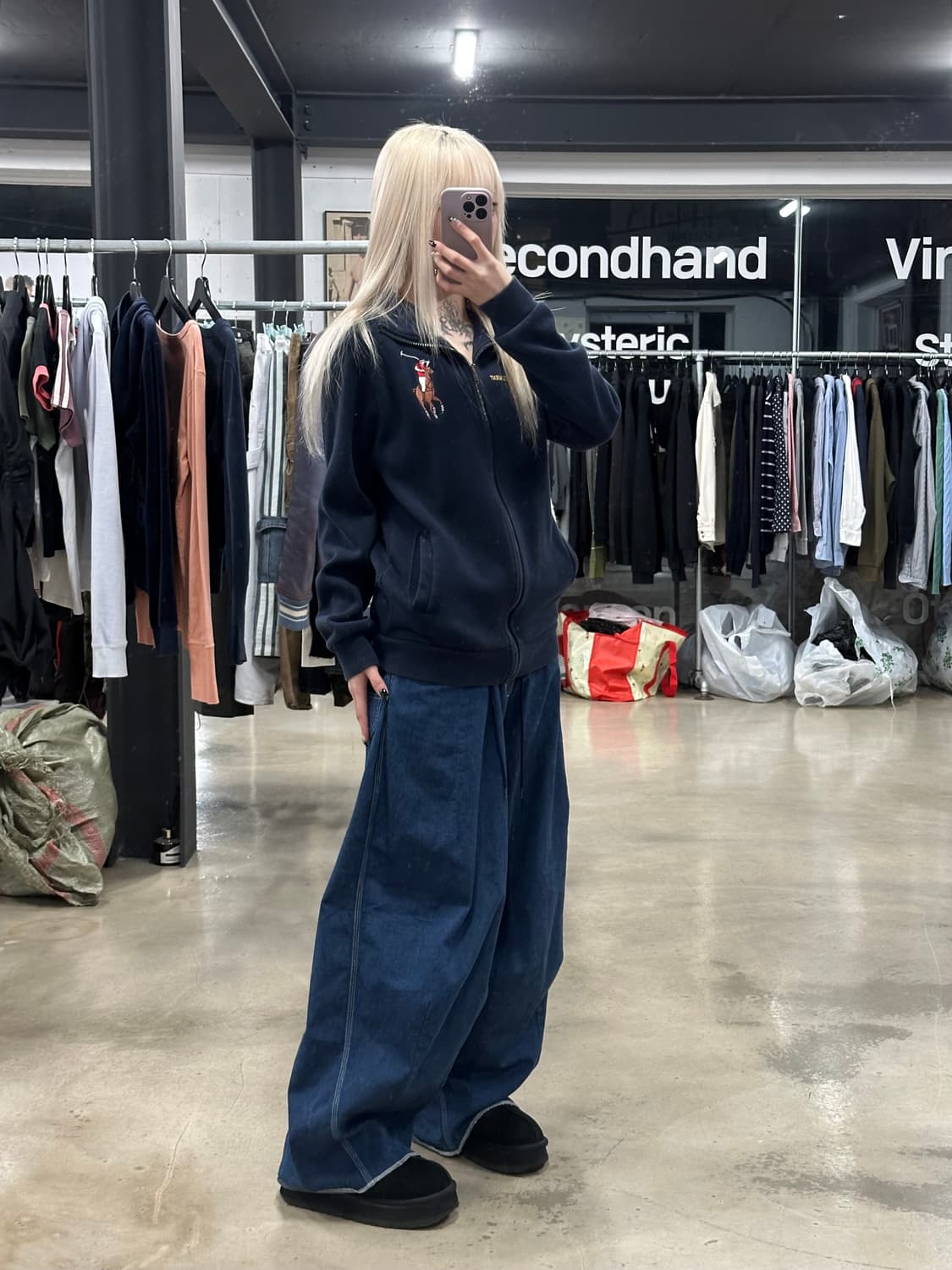 폴로 랄프로렌의 빅포니 자수 네이비 하프 집업 상품이미지3