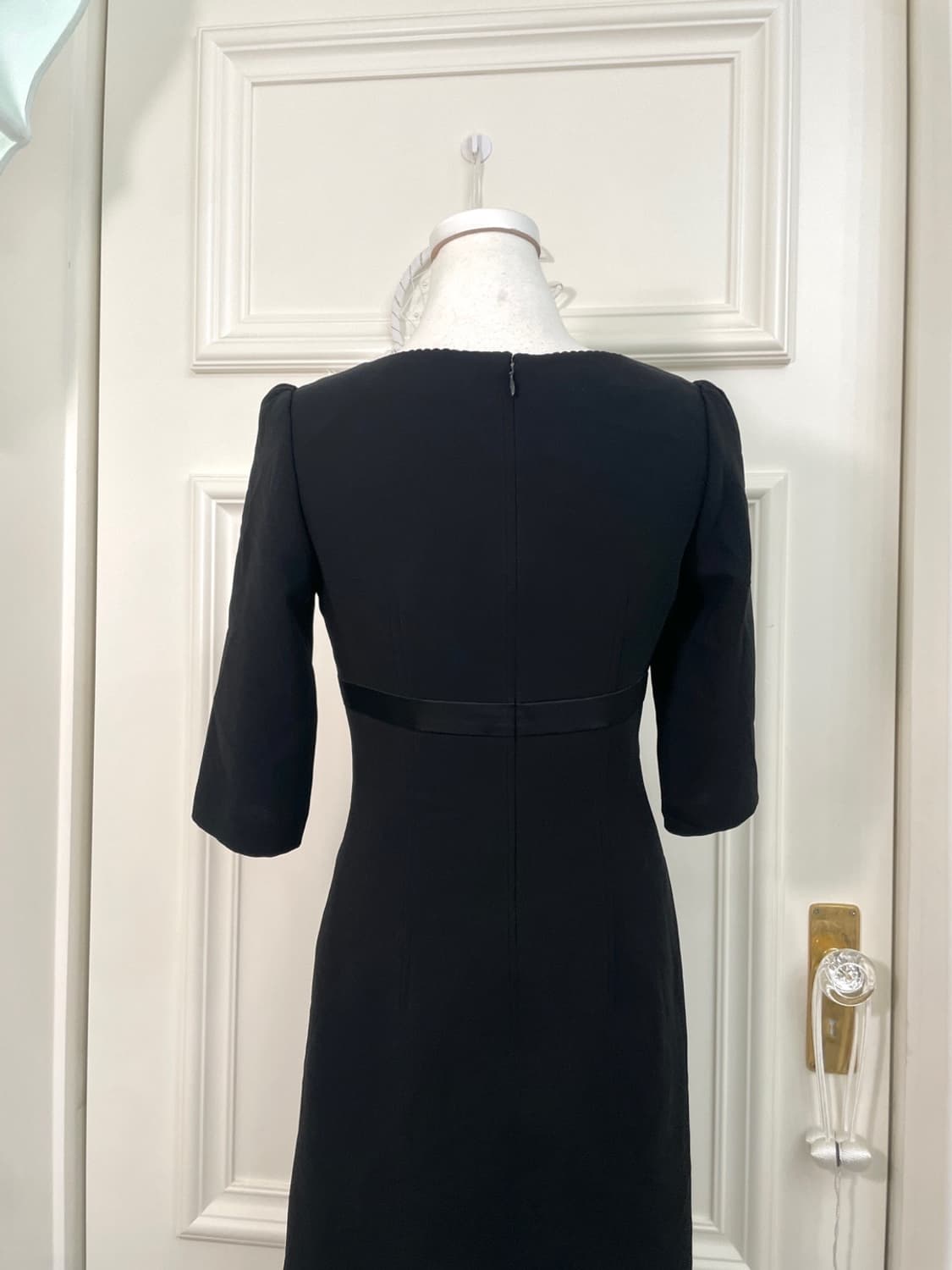 black bow point shirring square-neck opc 상품이미지4