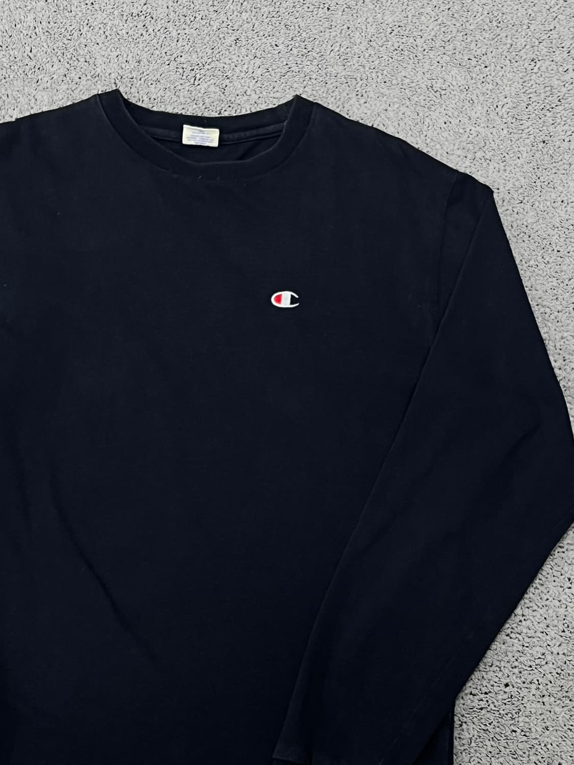 (M) 챔피온 올드스쿨 스몰로고 롱슬리브 네이비 상품이미지2