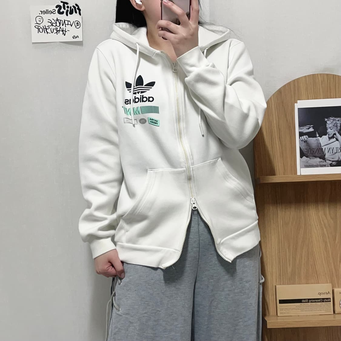 [정품] 아디다스 아이보리 트레포일 후집 [ M ] 상품이미지2