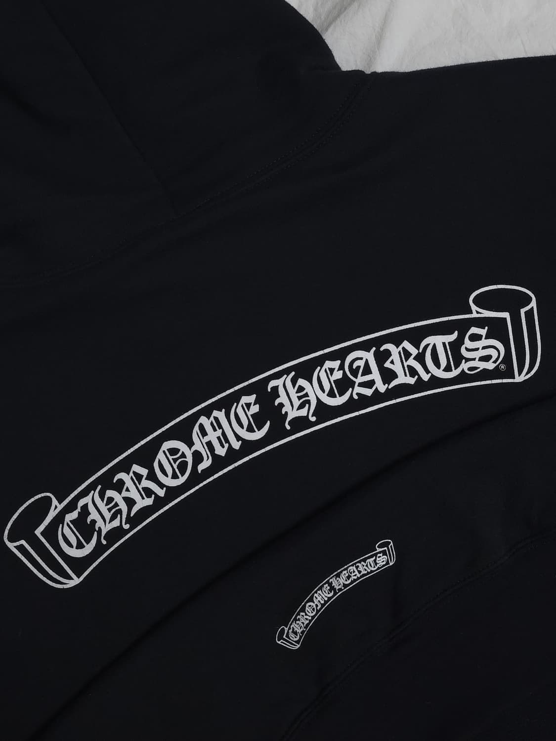 [XL] 크롬하츠 스크롤 로고 헤비웨이트 후드집업 블랙 상품이미지6