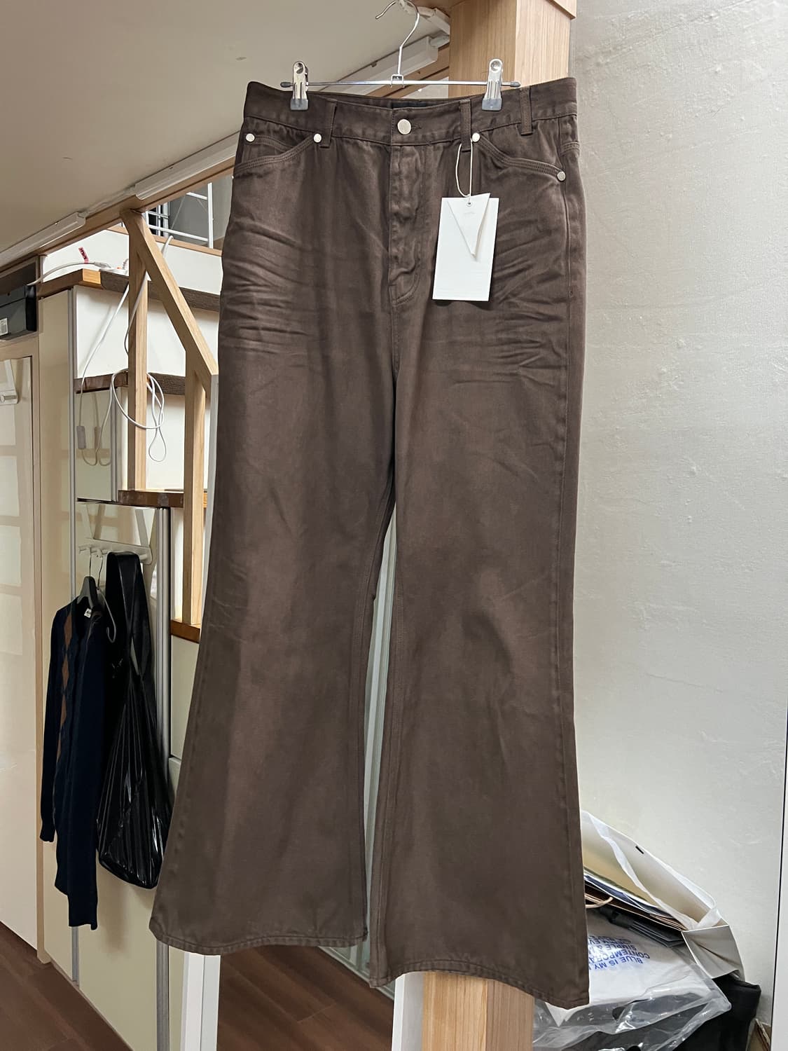 STU 플레어 데님팬츠 브라운 M 상품이미지2