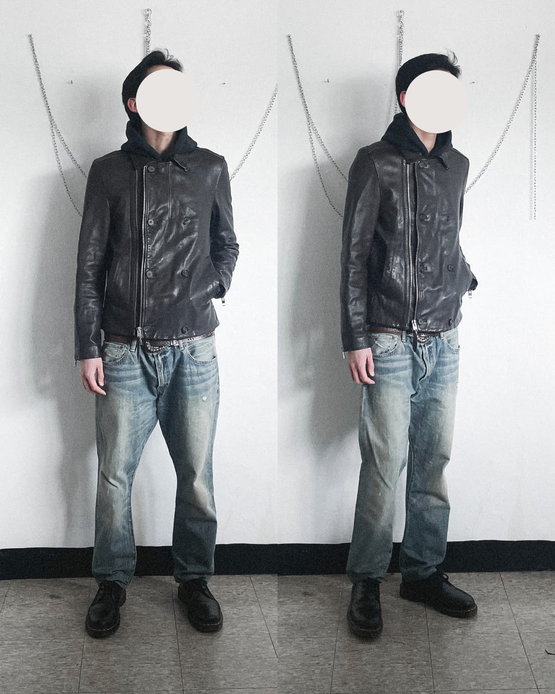 올세인츠 더블버튼 레더 크롭코트 피코트 상품이미지1