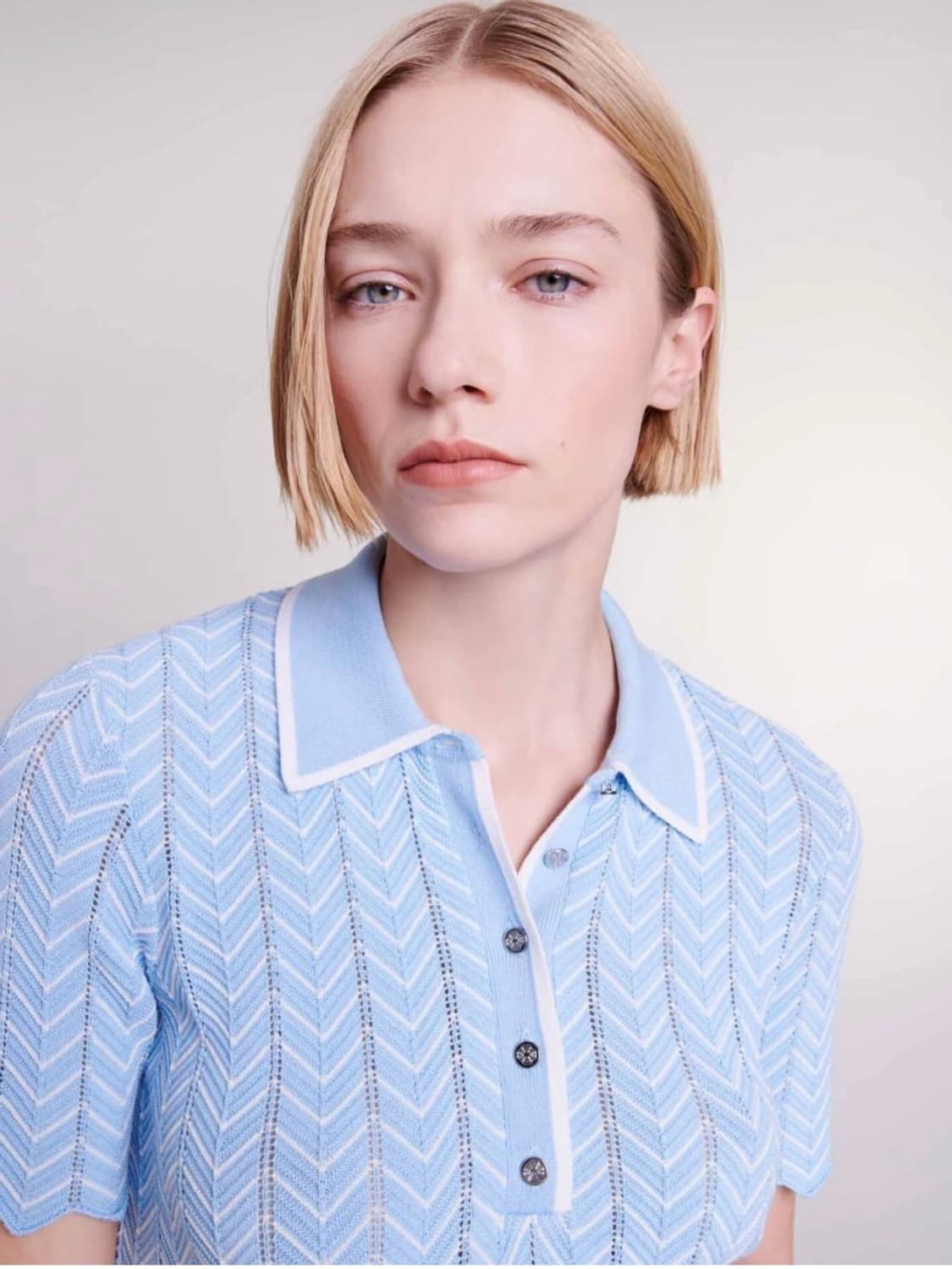 마쥬 헤링본 니트탑 1사이즈 상품이미지1