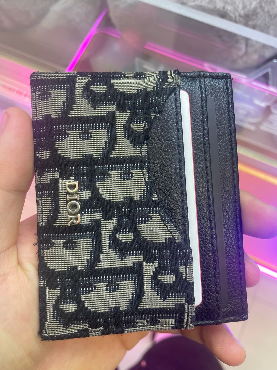 Dior Saddle Card Holder Black Grained Ca 상품이미지3