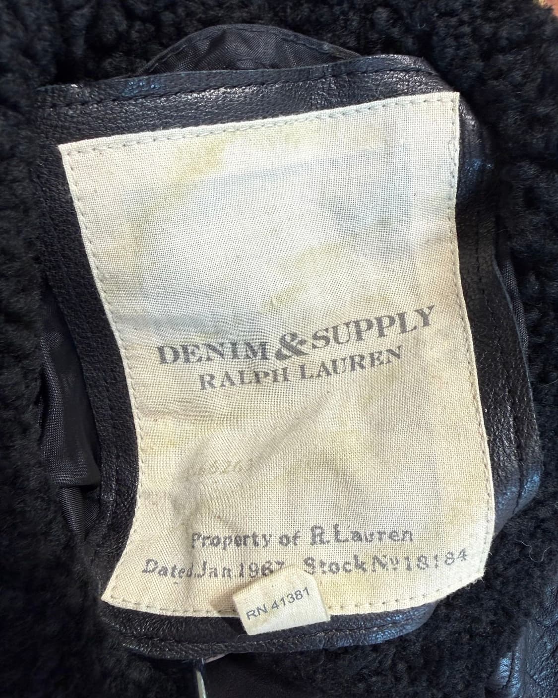 데님 앤 서플라이 블랙 쉽스킨 레더 자켓  상품이미지8