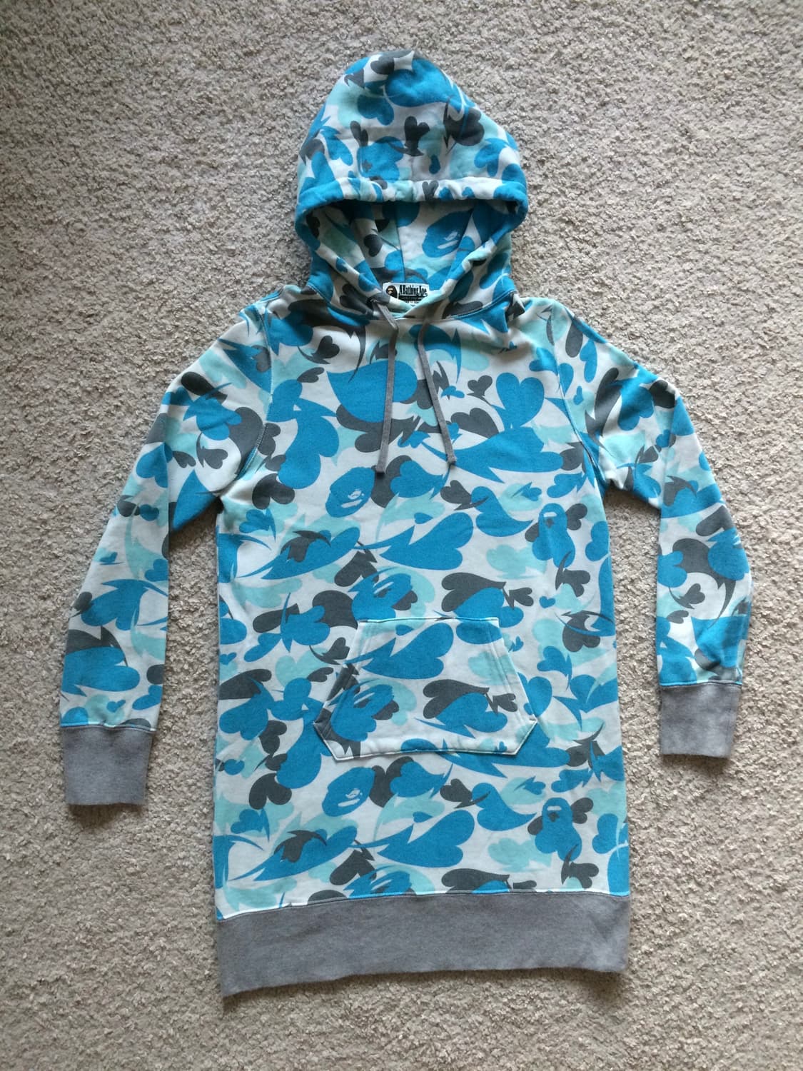 유일매물 초희귀 베이프 하트 카모 후드 원피스 맨투맨 미니 원피스 상품이미지1