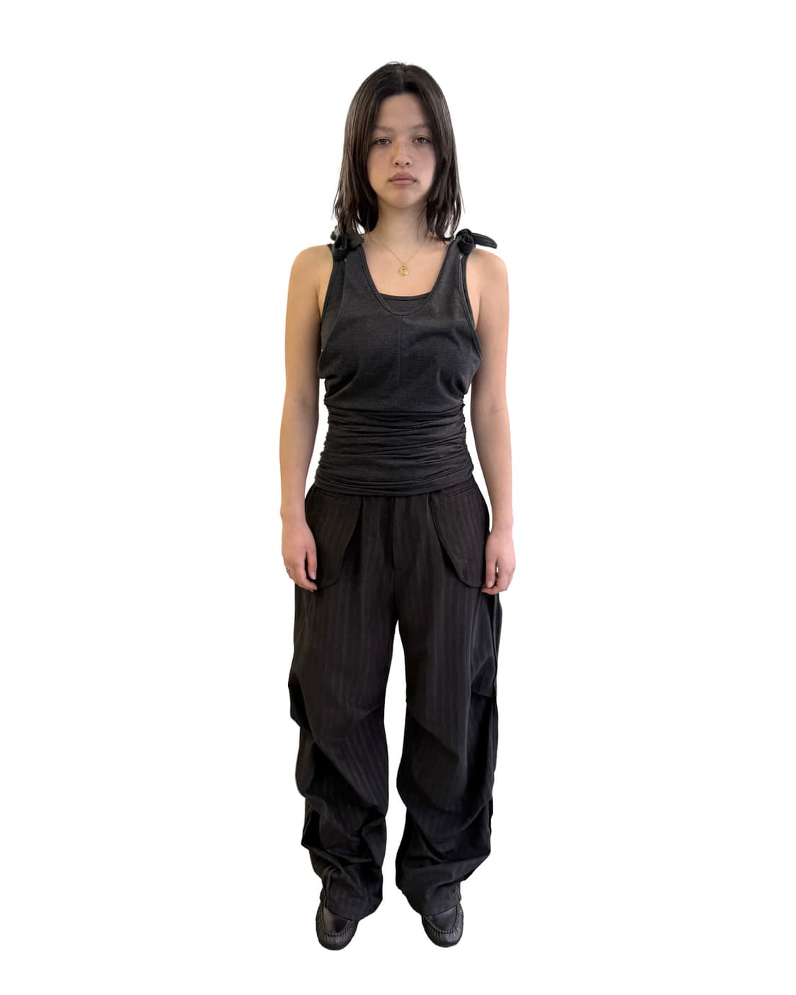 오들리워크샵 Bustle Stripe Knee Dart Trousers 상품이미지1