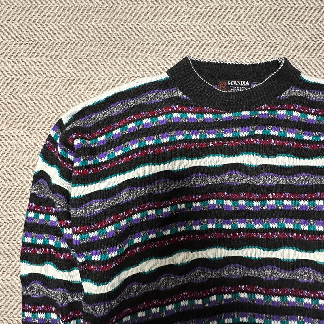VINTAGE usa made acrylic knit sweater 상품이미지3