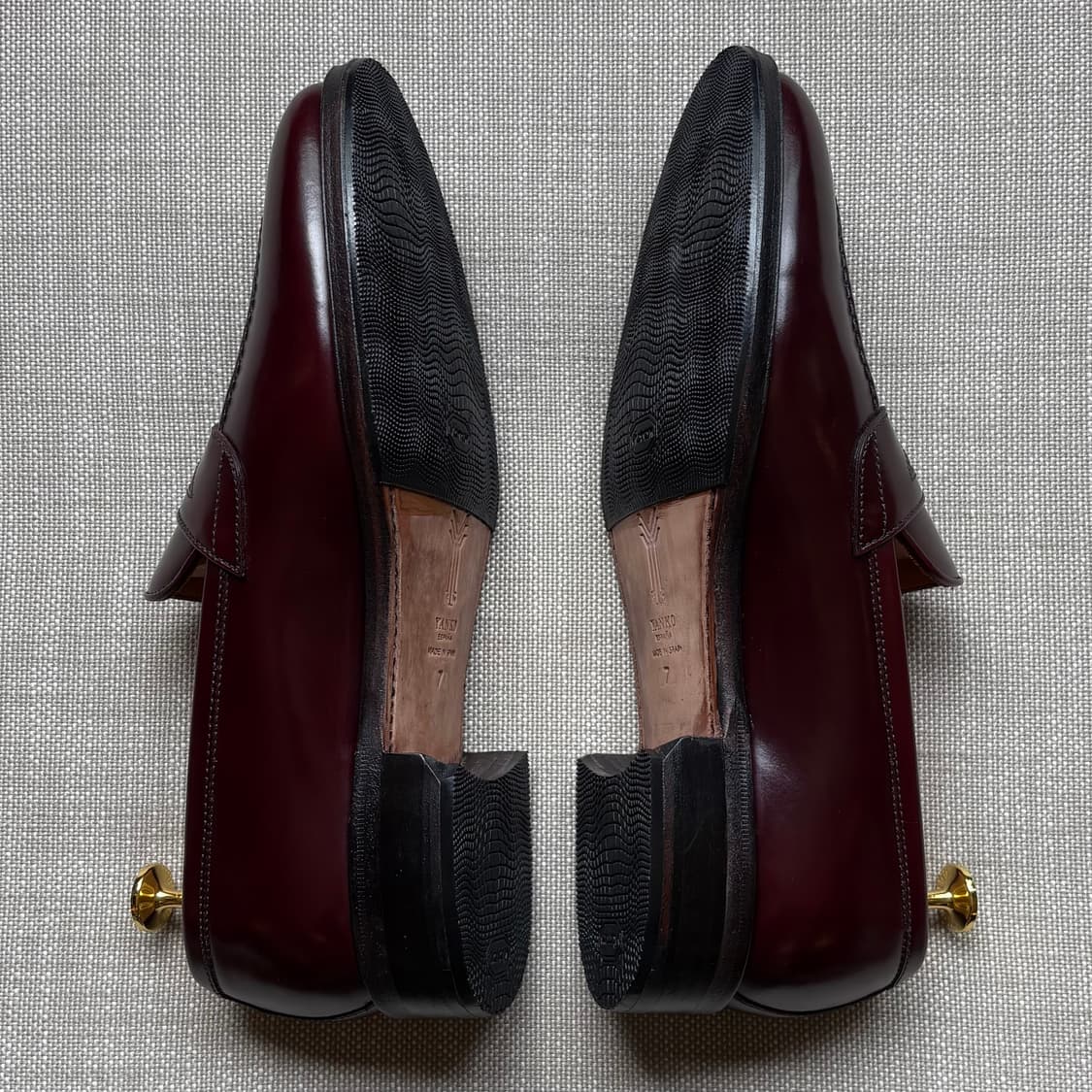 [UK7]  YANKO 14979 버건디 브라운 카프 와이팁 페니 로퍼 상품이미지6