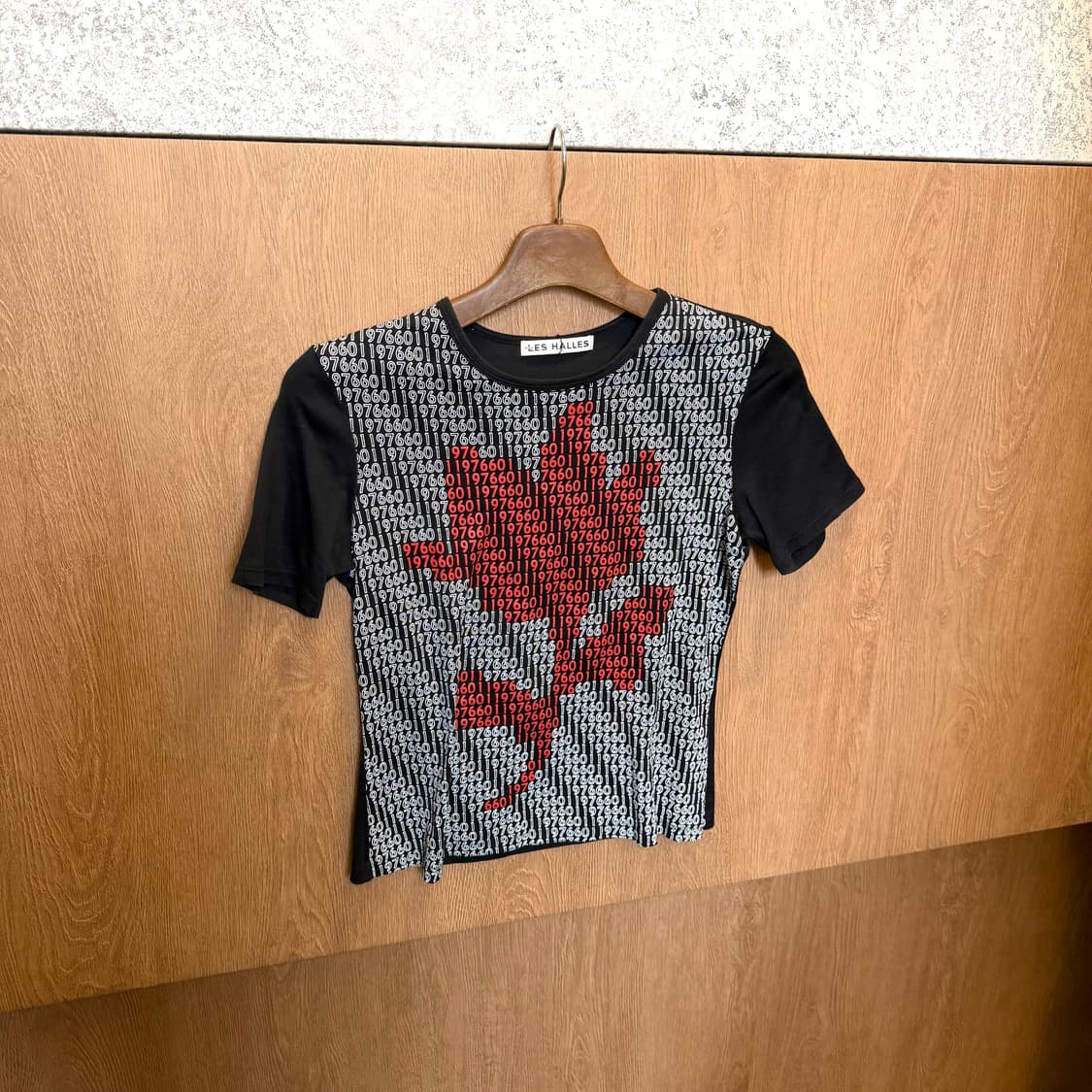 빈티지 반팔 티셔츠 그래픽 넘버 프린팅 디테일 블랙 상품이미지1