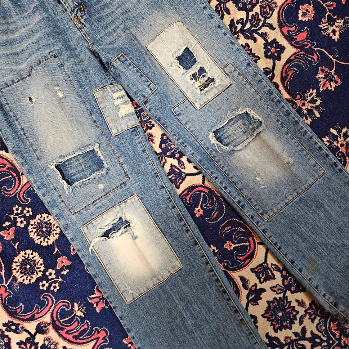 LABAGGY Company 빈티지 덧댐 워싱 레귤러핏 데님팬츠 상품이미지3