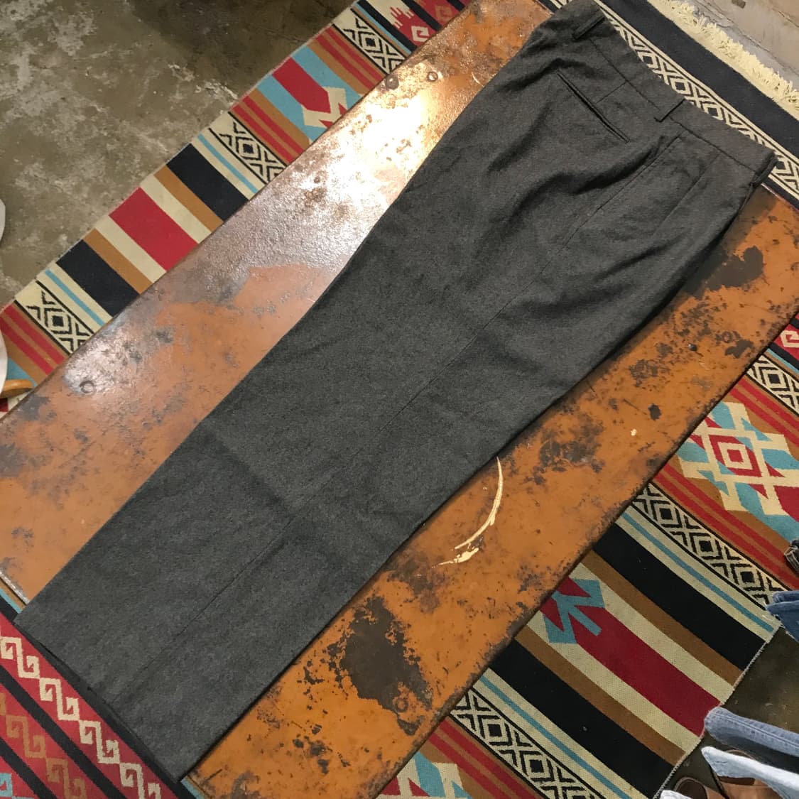 Jpress 제이프레스 그레이 투턱 핀턱 울 트라우저 허리 33 사이즈 상품이미지2