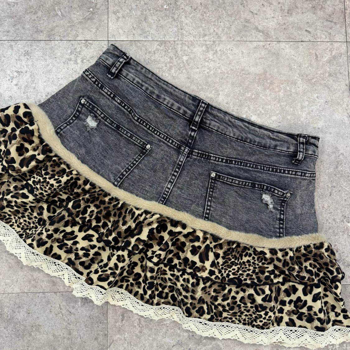 빈티지 레오파드 데님 스커트 #csz301 상품이미지7