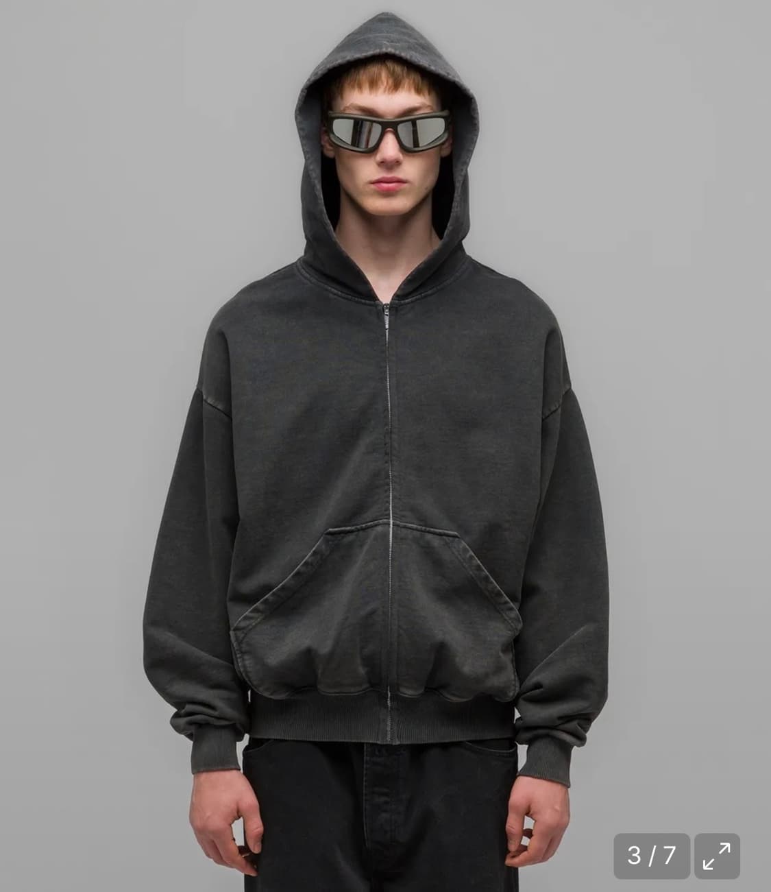 032c 러스터 집업 후디 페이디드 블랙 LUSTER ZIP-UP  상품이미지2