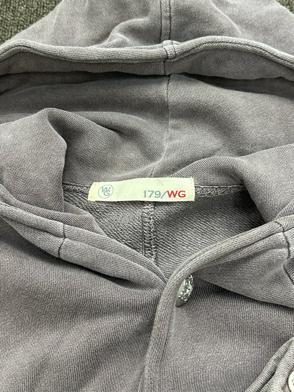 OS)Japanese vintage 여성 퍼플 워싱 버튼 후드 자켓 상품이미지4