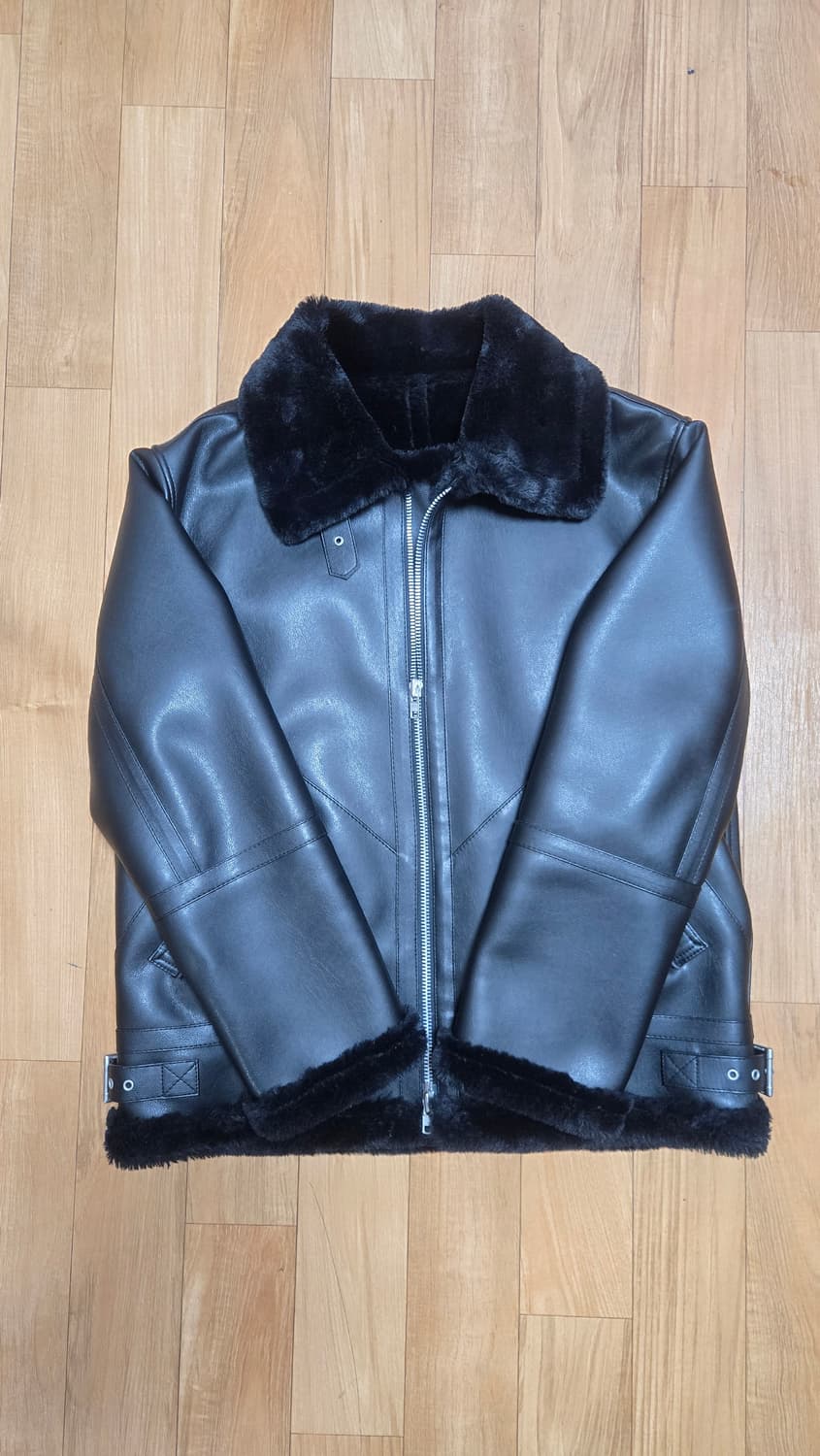 도프제이슨 블랙 무스탕 자켓, 가죽자켓 상품이미지1