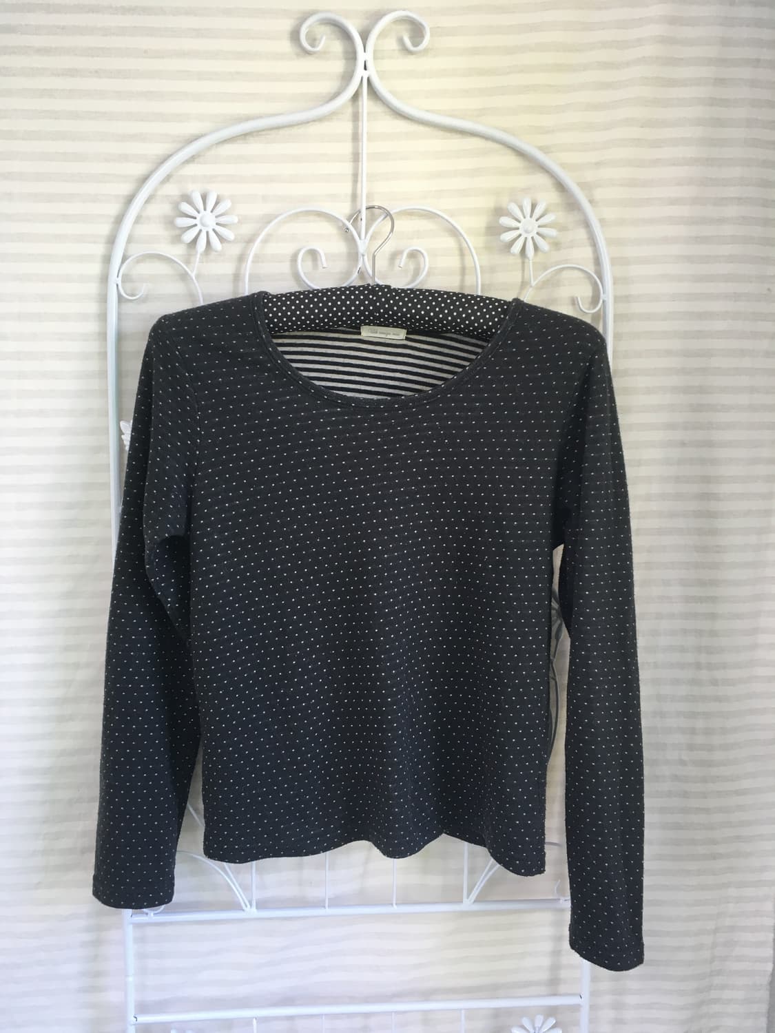 jpn vintage 블랙 도트 롱 슬리브 티셔츠 상품이미지5