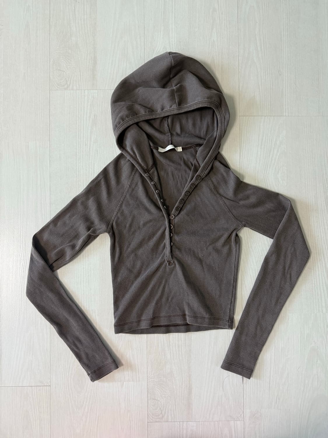 보세 골지 크롭 후드티  상품이미지1