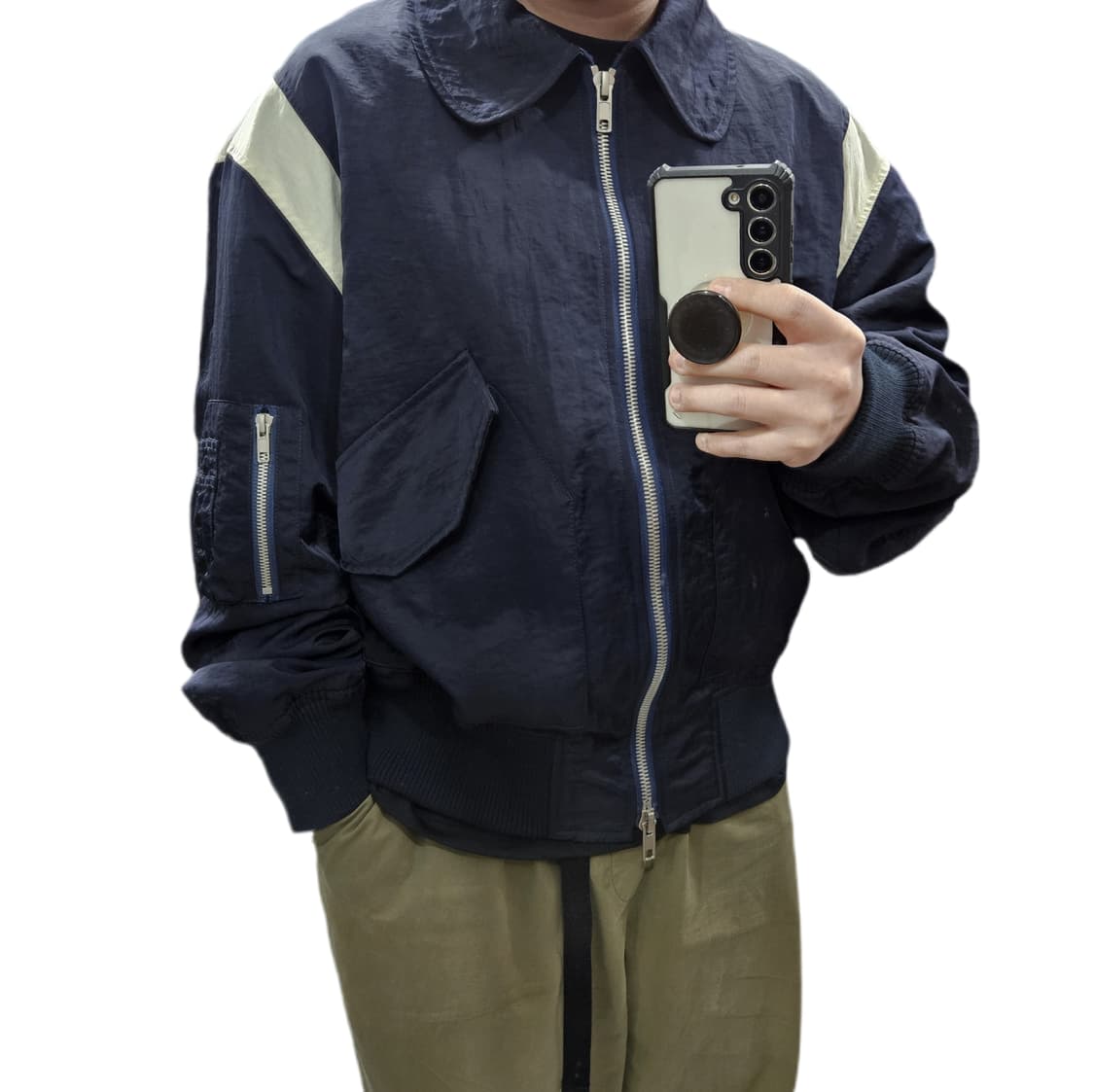 L 파르티멘토 컬러블록 플라이트 블루종 네이비 상품이미지1