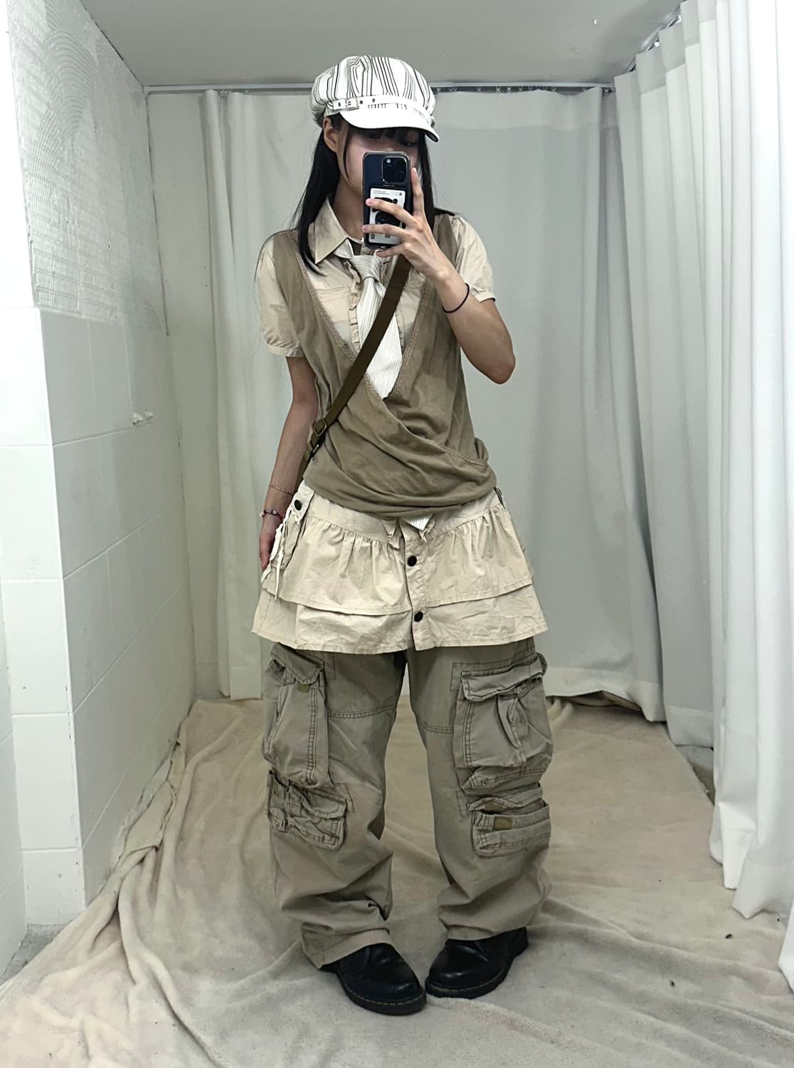 베이지 페어리 러힙 카고 코디세트 상품이미지3