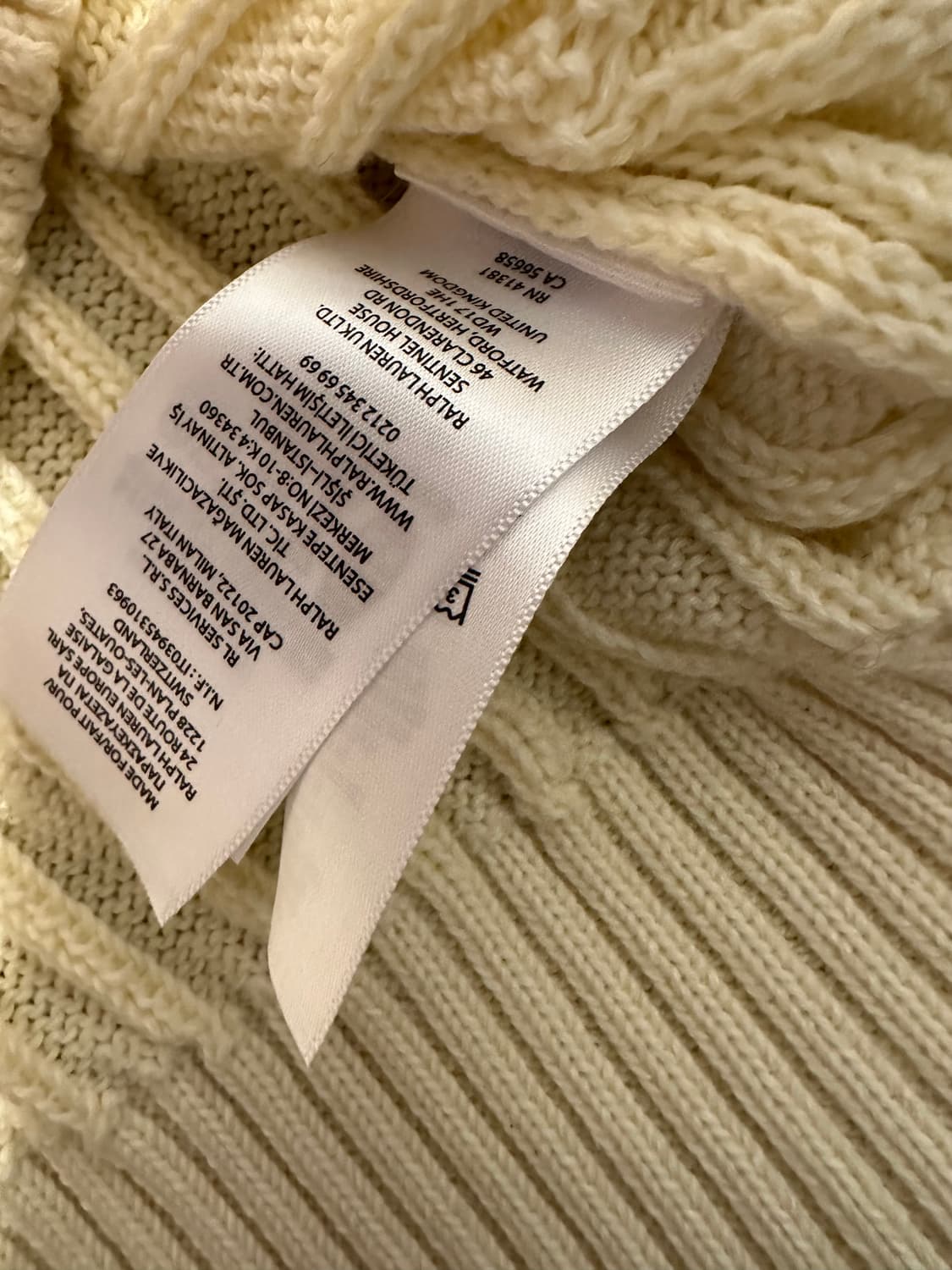 폴로랄프로렌 여성 케이블 니트 아이보리 L 상품이미지4