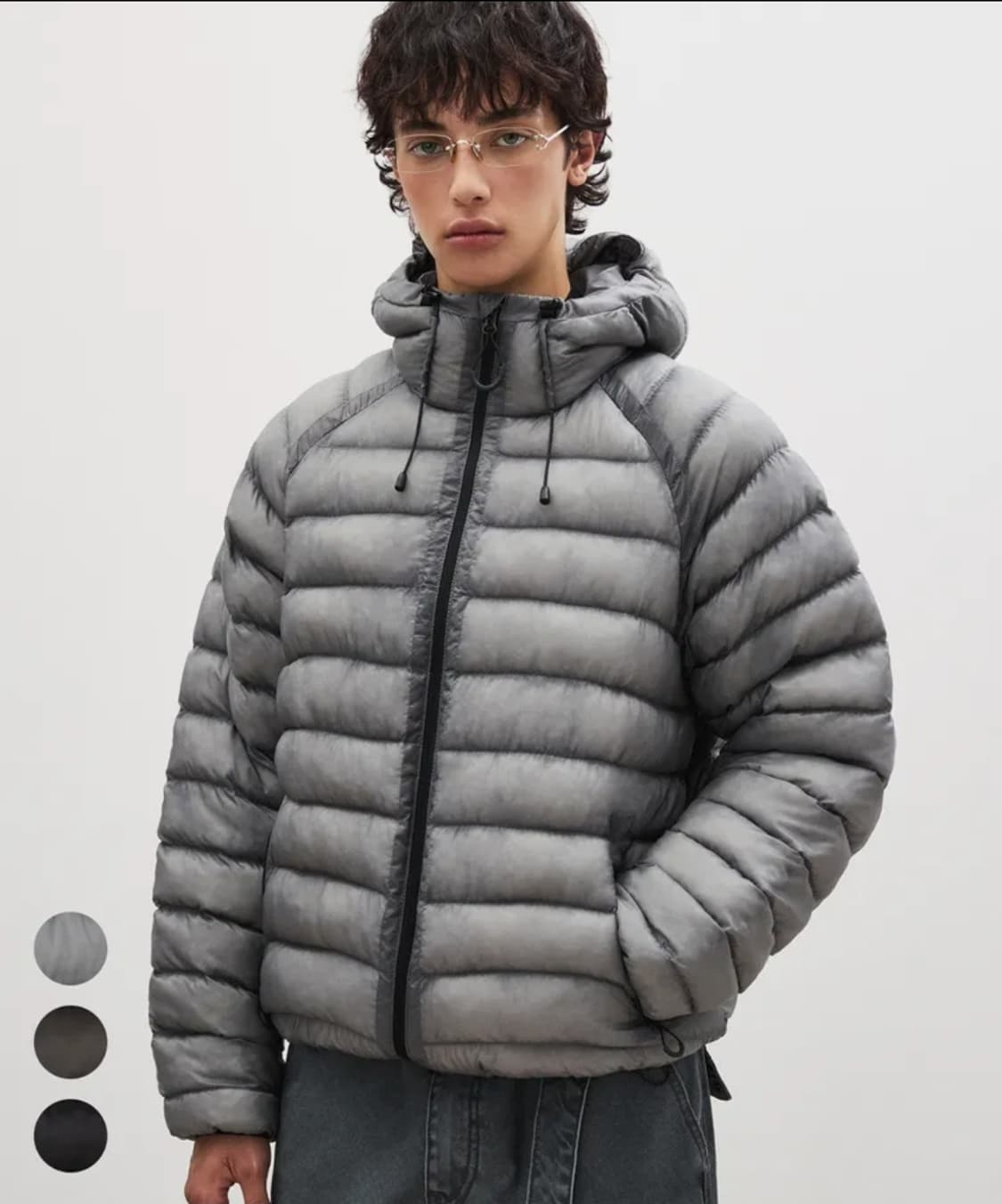 수아레 시어쉘 패딩 그레이 상품이미지4