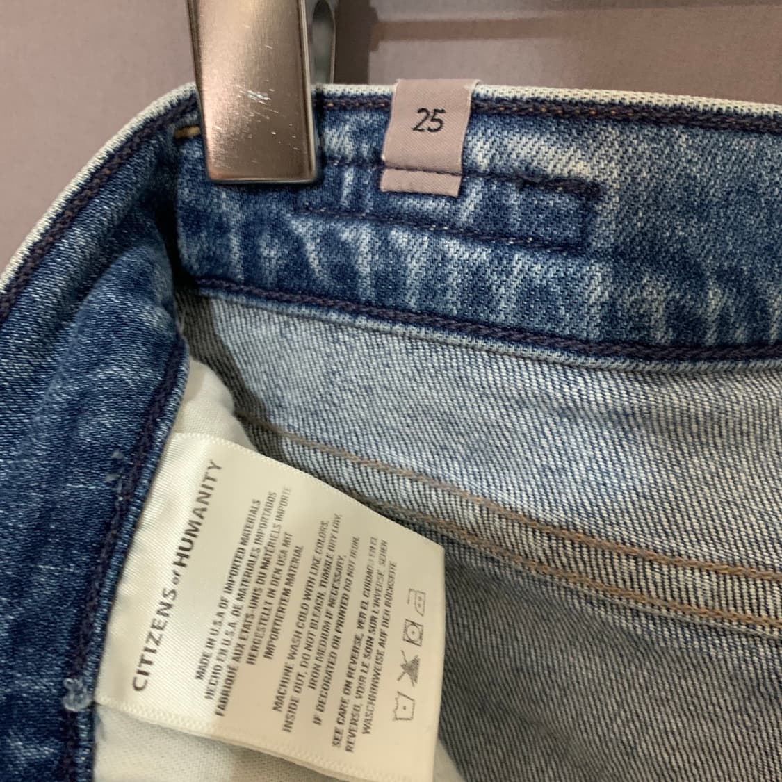 25인치 시티즌 오브 휴머니티 하이라이즈 커팅 슬릿 스판 데님 청바지 상품이미지8
