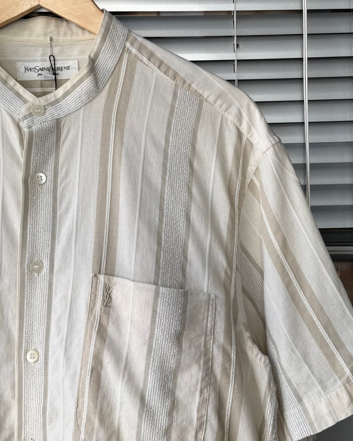 YSL 00-90s stripe non-collar 반팔셔츠 상품이미지3
