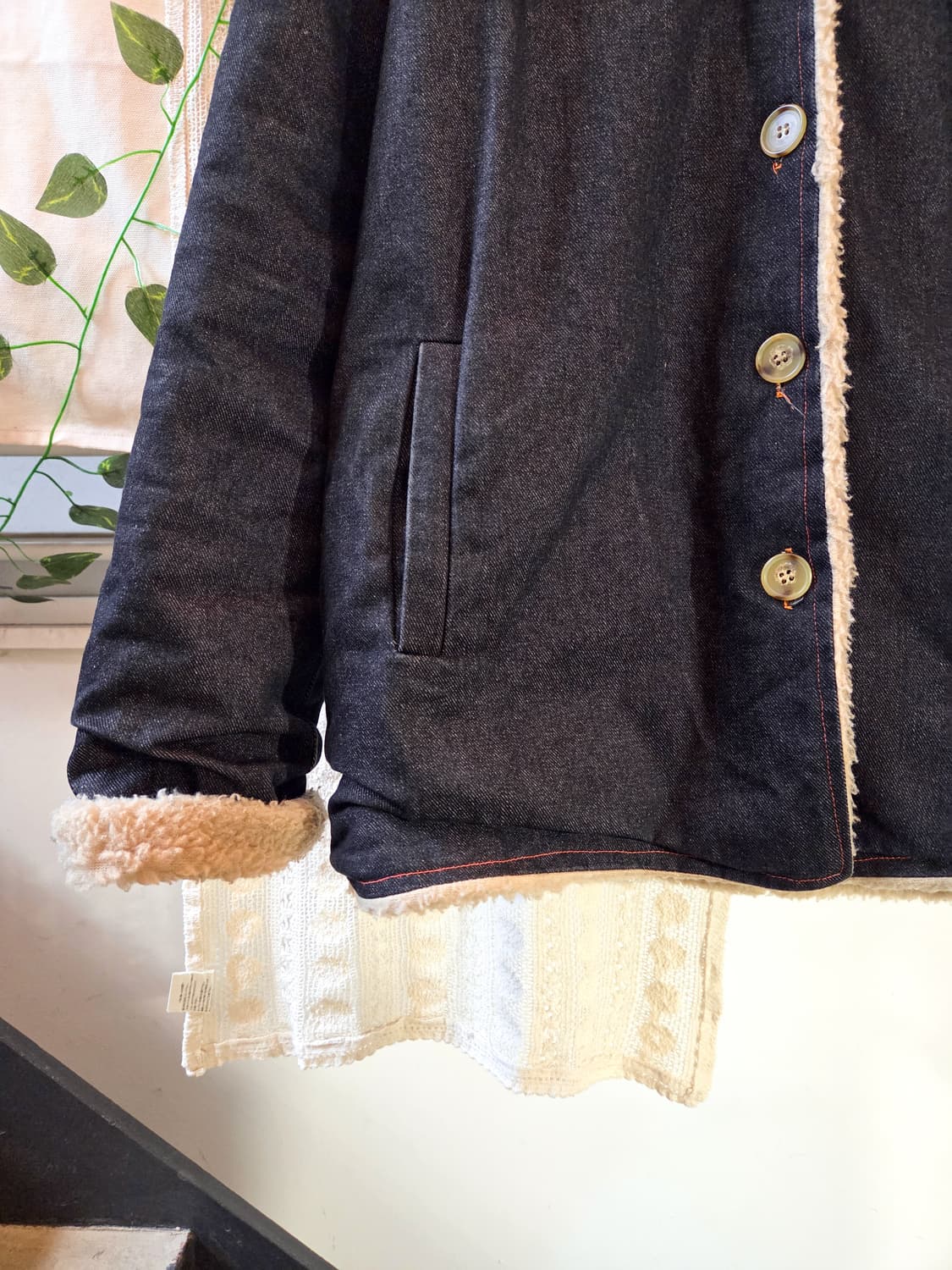 양털 안감 데님 후드 아우터 상품이미지3