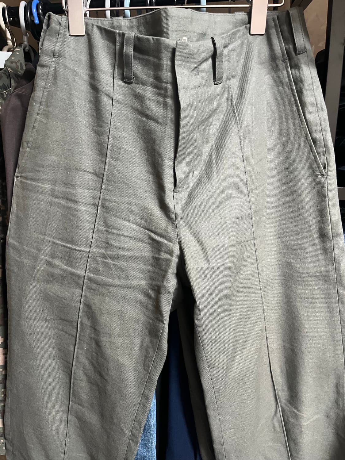 1) les 스티치 트라우저 올리브 상품이미지3